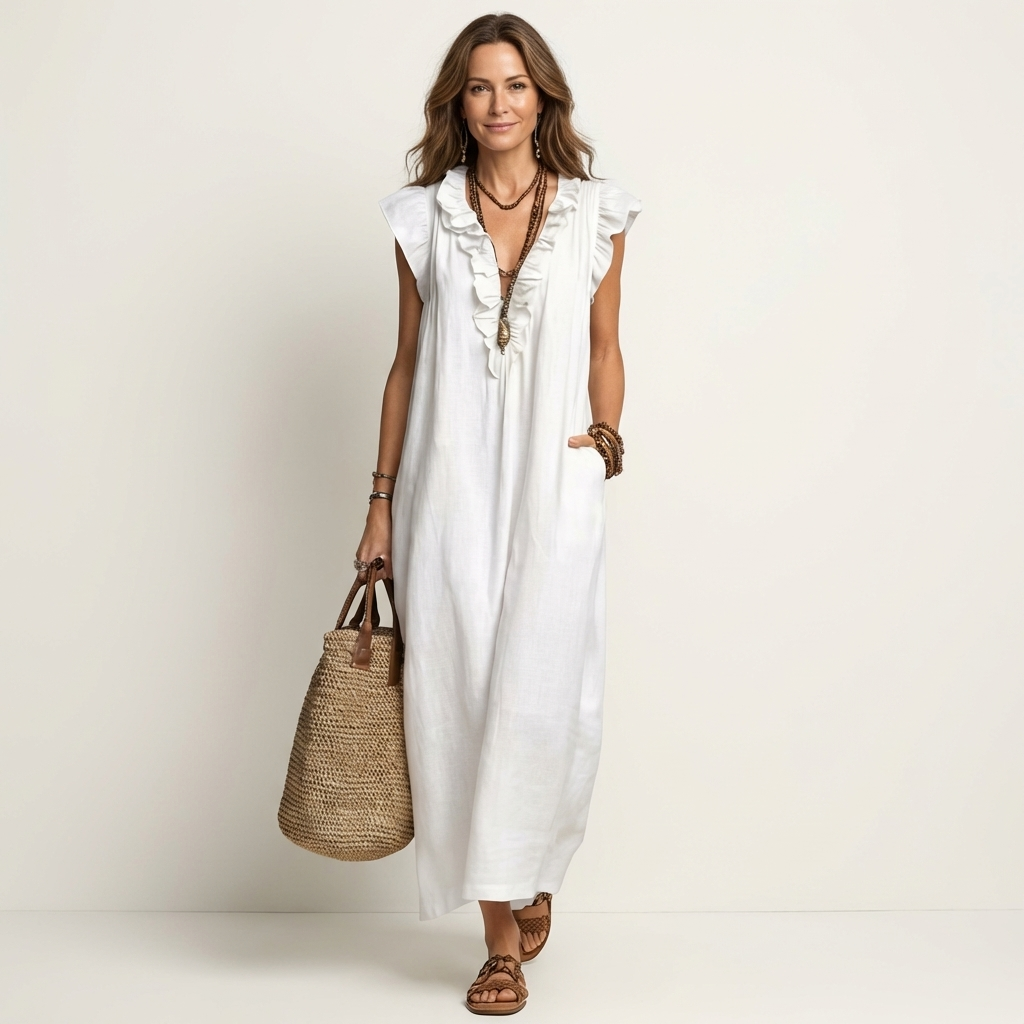 Josette | Linen Maxi Dress