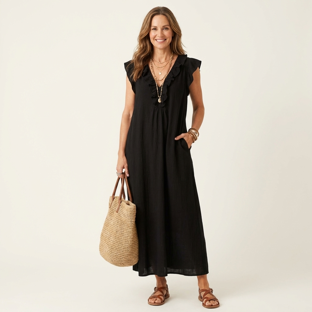 Josette | Linen Maxi Dress
