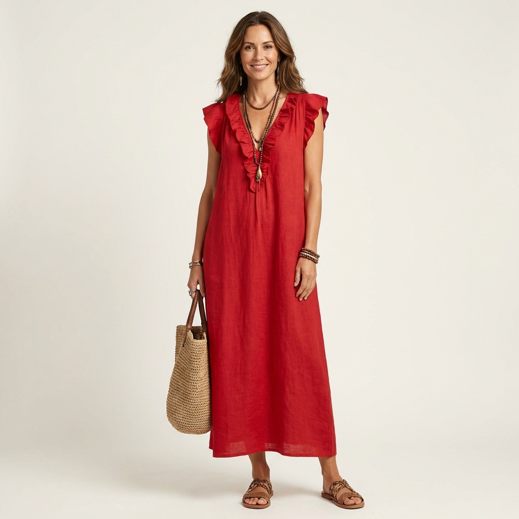 Josette | Linen Maxi Dress