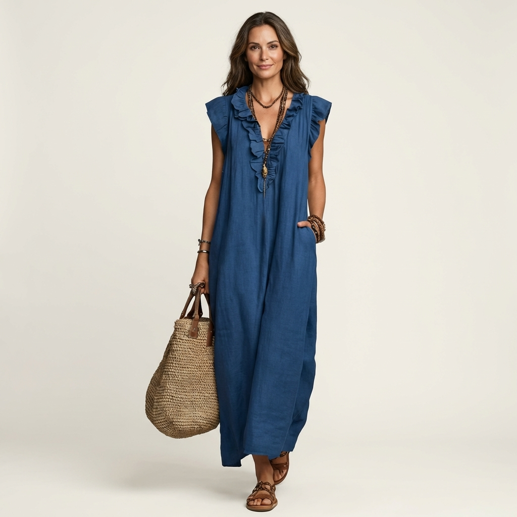 Josette | Linen Maxi Dress