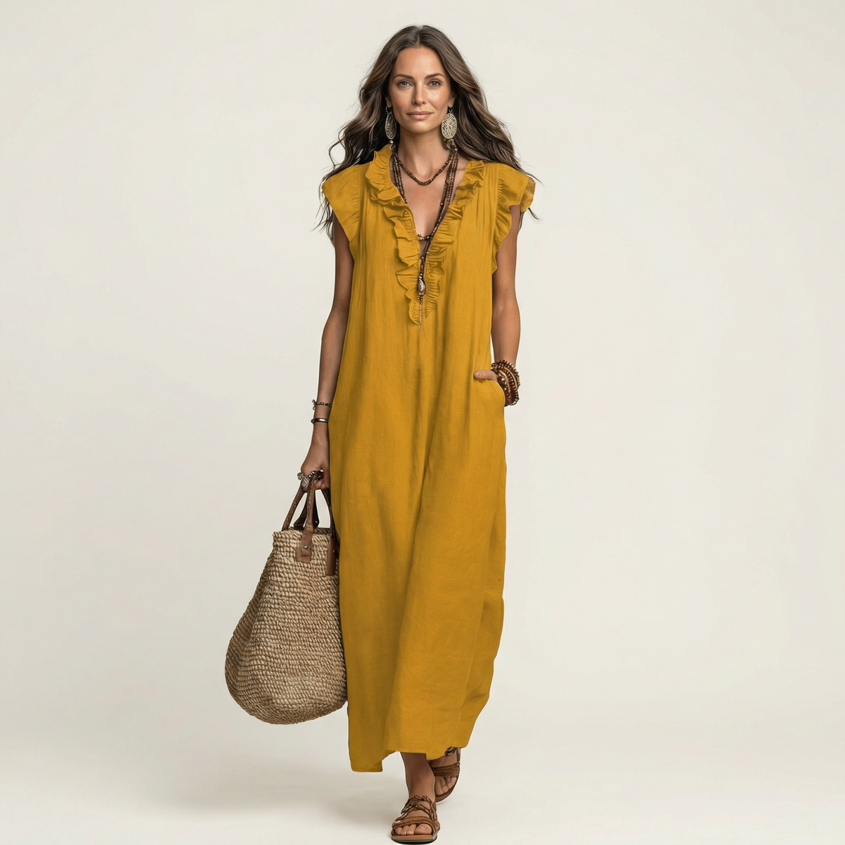 Josette | Linen Maxi Dress