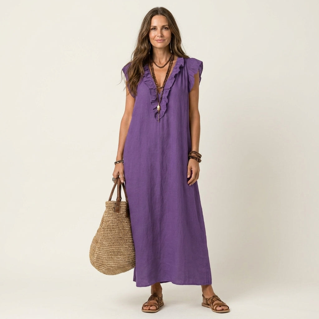 Josette | Linen Maxi Dress