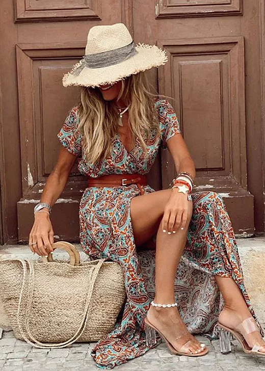 Sybella - Zwiewna maxi sukienka boho